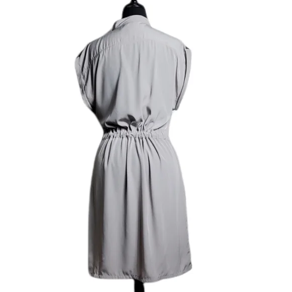 H&M cream zip up sleeveless cargo dress size 8 - Picture 2 of 7